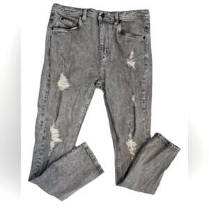 Empyre Gray Distressed Straight Jeans